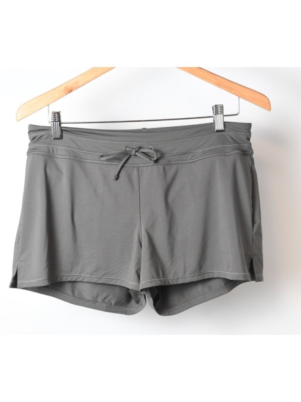 Athleta Size Small Womens Gray Drawstring Stretch Waist Athletic Shorts